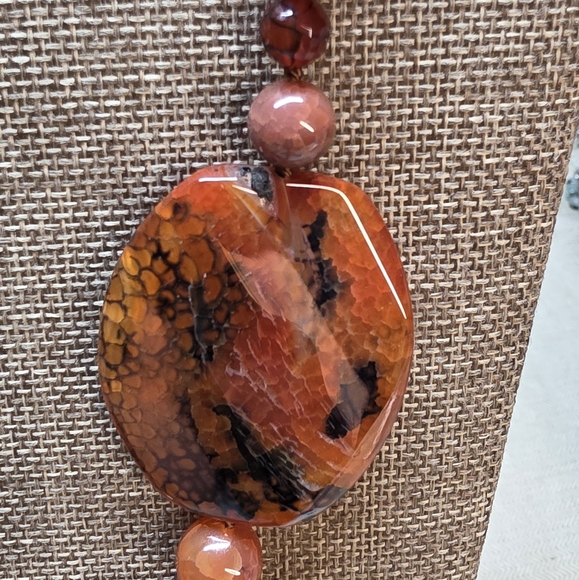Dragon Vein Agate Natural Stone Necklace - Picture 6 of 6